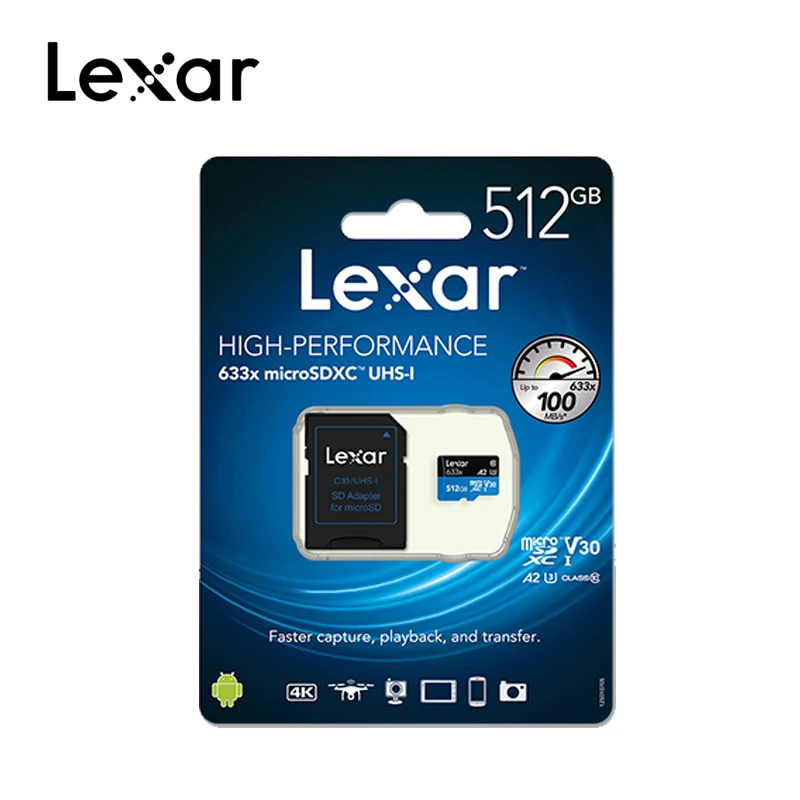 Lexar 128 Гб Micro SD 16 ГБ 32 ГБ карта памяти высокая скорость до Макс 95 м/с 64 Гб класс 10 633x картао де Мемория TF флэш-карта