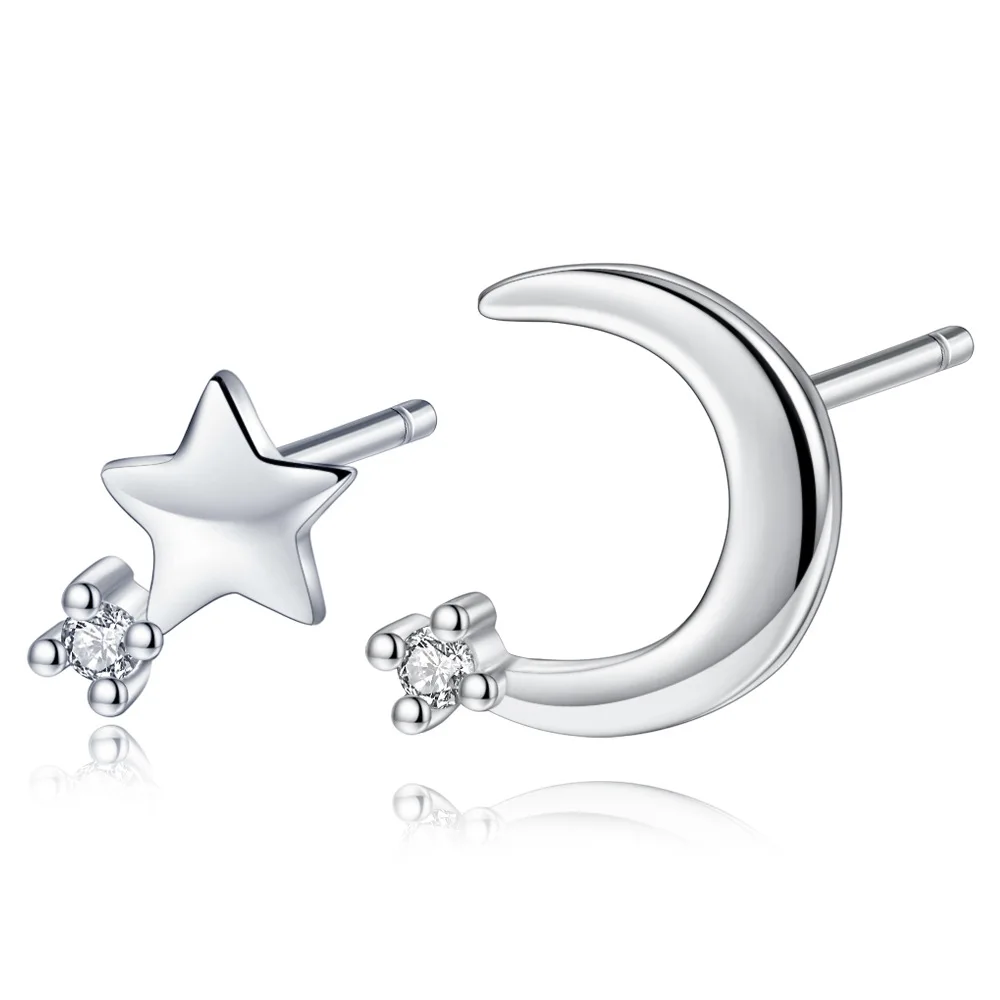 

20pairs 6kinds women's Silver tone rhinestone sparkly star and moon/flower/cute rabbit Clear Earrings Set jewelry