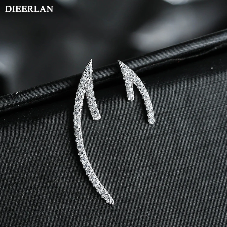 

925 Sterling Silver Personality Arrows Asymmetry Earrings For Women Hot Fashion sterling-silver-jewelry brinco brincos bijoux