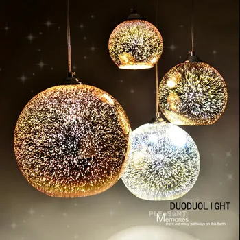 

Classic design LED lamp pendant light diameter 20cm 3D colorful Plated Glass Mirror Ball hanging light fixture