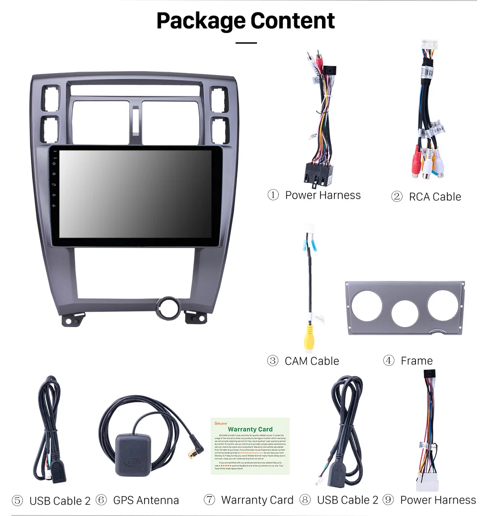 Excellent Seicane Android 8.1 10.1" Car Radio GPS Navigation For Hyundai Tucson Left Hand Driving 2006 2007 2008 2009 2010 2011 2012 2013 20