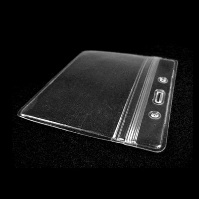 Lot Of 10 Horizontal Transparent Vinyl Plastic ID Card Badge Holder With Zipper Tarjetero Transparente Fast