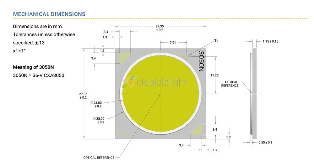 Cree CXA3050 CXA 3050 100 Вт Керамический COB светодиодный светильник EasyWhite 4000 K-5000 K теплый белый 2700 K-3000 K с/без держателя