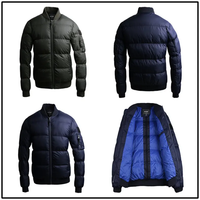 Dropshipping Winter Warm Mens Jackets Wind Resistant Autumn Stand Collar Filling Thick Coat Jackets Men Zipper Pocket US EU Size-11