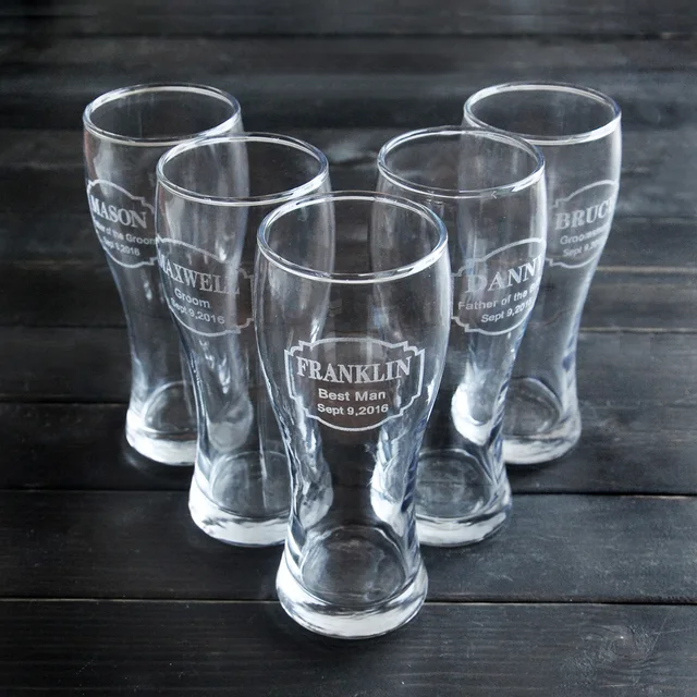personalized beer glasses custom wedding favors father of the