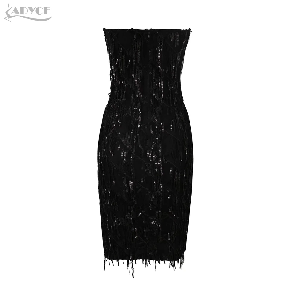 Adyce летнее женское утягивающий бандаж платье Vestidos Verano 2019 без бретелек Черное