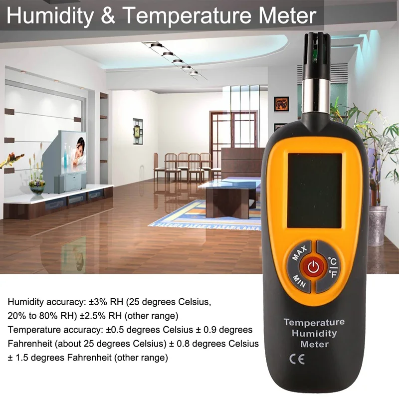 

Hti HT-96 Mini Humidity & Temperature Meter Dual digital LCD Display Automatic Power-off
