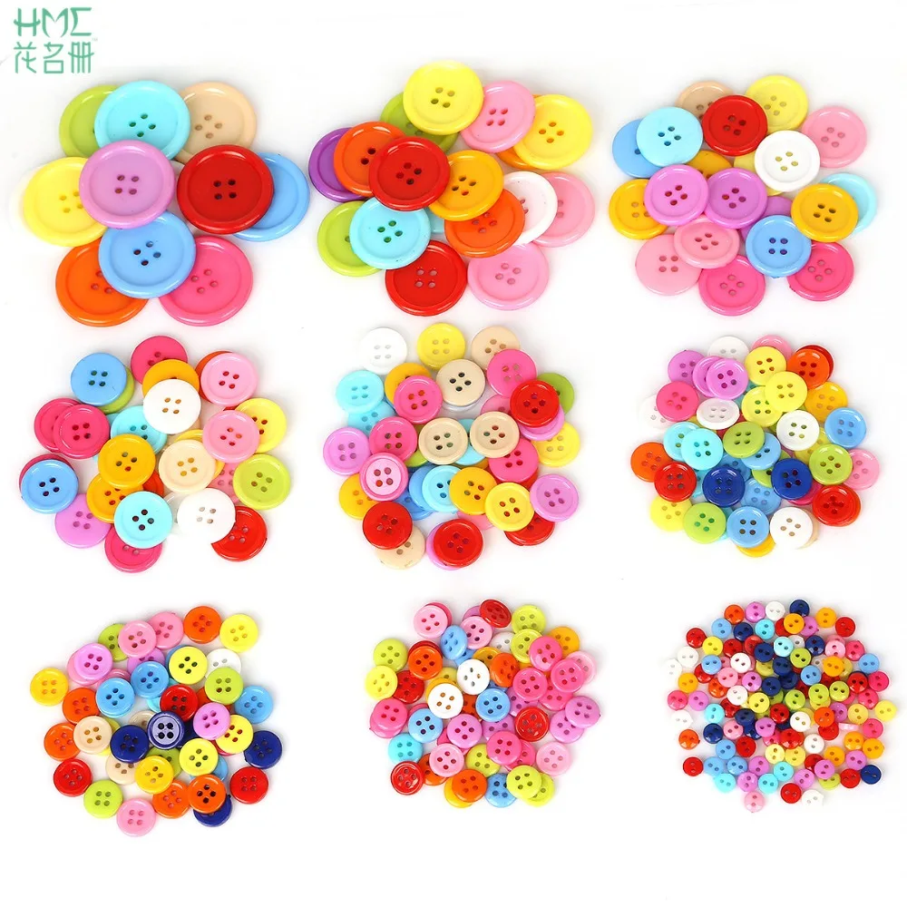 

20-200pcs Multi Sizes Round Resin Mini Tiny Buttons Sewing Tools Decorative Button Scrapbooking Garment DIY Apparel Accessories