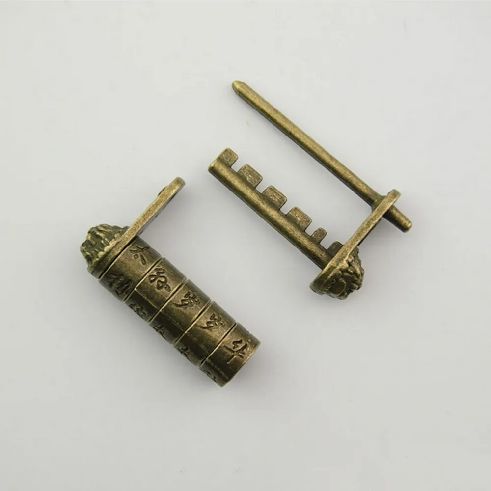 3 вида стилей, металлический Железный сплав, китайский винтажный античный бронзовый замок с ключом, ретро Комбинированный Замок с паролем, шкатулка для ювелирных изделий, замок