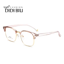DIDI Ретро Tr90 прозрачные очки для женщин мужские оптические оправы для очков квадратные полупластиковые металлические очки бренды UL975