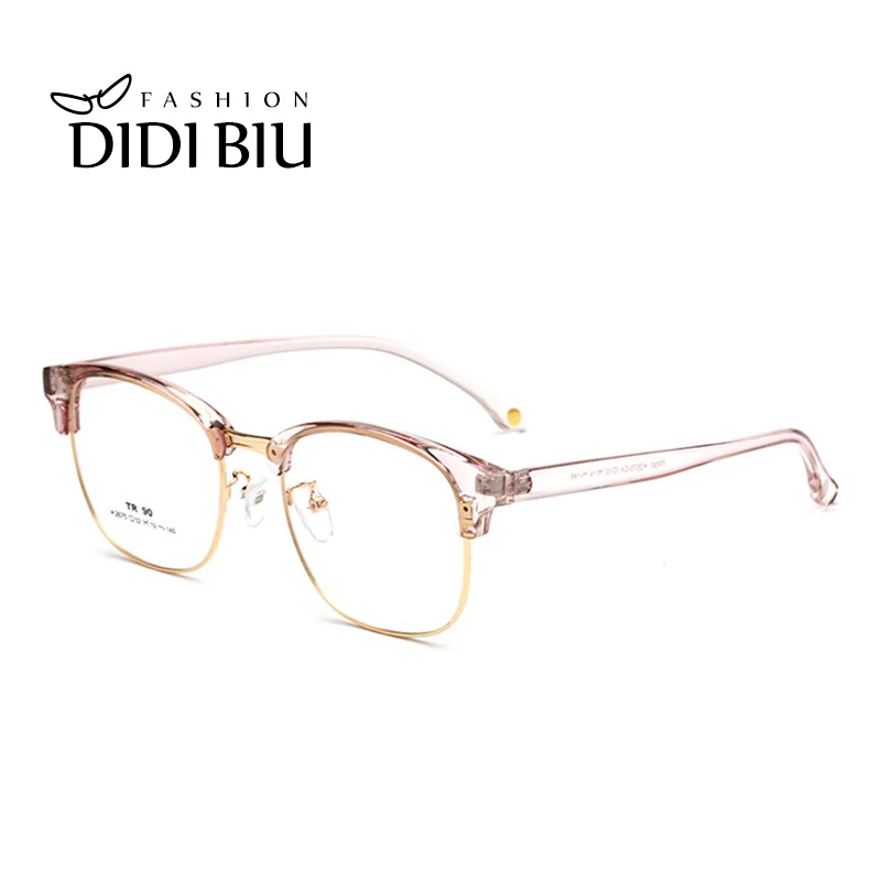 

DIDI Retro Tr90 Transparent Eyeglasses For Women Mens Optical Glasses Frames Square Half Plastic Metal Eyewear Brands UL975