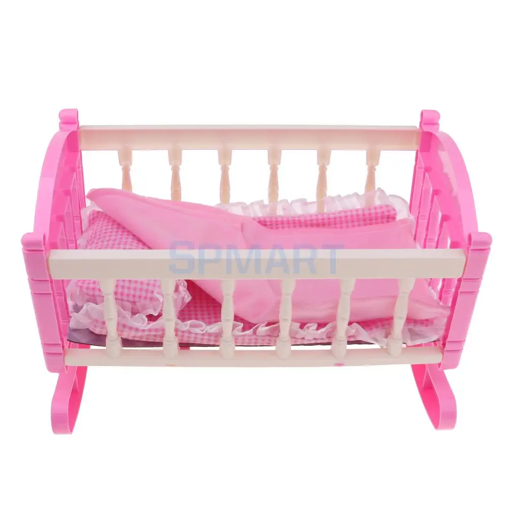 Foldable Doll Baby Toddler High Chair Doll Carrier Cradle Crib Playset for Reborn Doll for Mellchan Baby Dolls Accessories