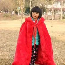 Длинная накидка с капюшоном в пол, красные и белые свадебные плащи, куртка из искусственного меха для зимы, Детская верхняя одежда и пальто с цветочным узором для девочек