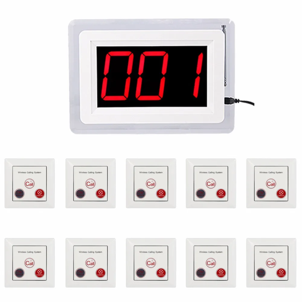 

Restaurant Pagers Wireless Calling Paging System Waiter Call Bell Pager With Voice Receiver Host 3 Key Button Transmitter F4418B