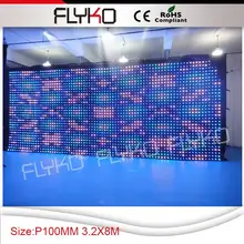 Flyko сценический Индивидуальный размер led P100MM dJ Гибкая панель шоу светодиодный экран