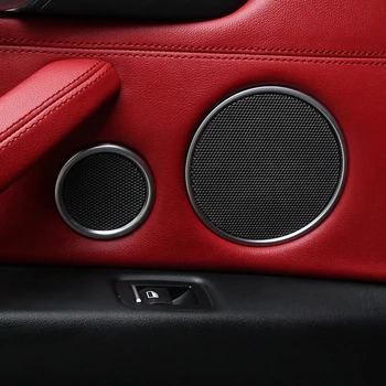 

6pcs For BMW X5 F15 F85 2014-2017 & X6 F16 F86 2015-2017 Chrome plate ABS Matte Interior Door Speaker Covers Trim Frame