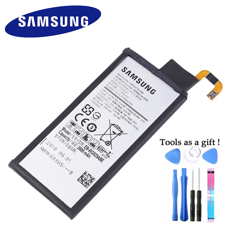 Оригинальный запасной аккумулятор SAMSUNG 2600 мАч для Samsung GALAXY S6 Edge G9250 G925FQ G925F G925S S6Edge