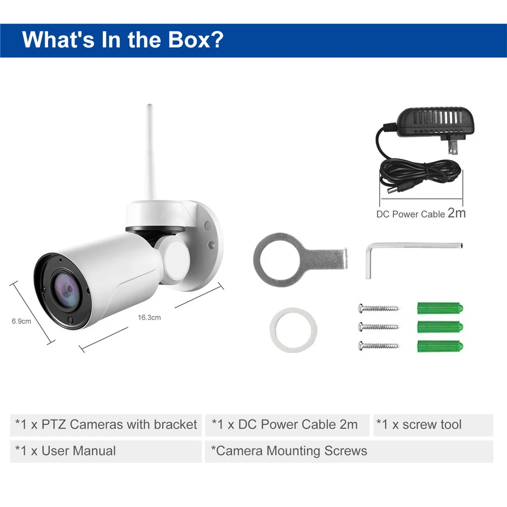 2MP Full HD Bullet WIFI PTZ CCTV Camera Outdoor 4x Zoom Varifocal Pan Tilt Wireless Yoosee Wireless Camera Support ONVIF 11