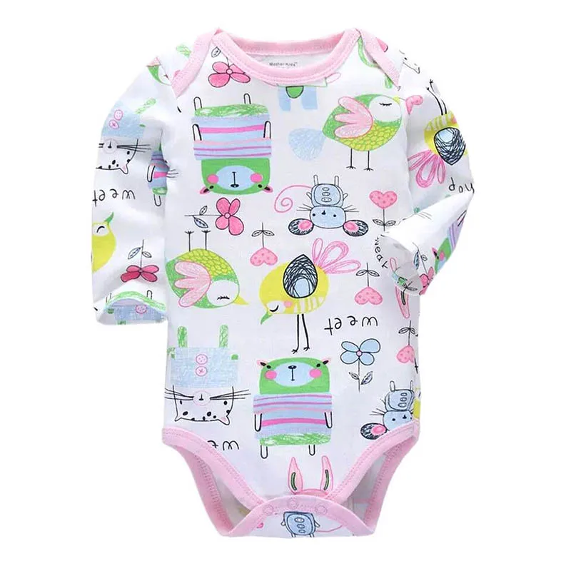 Одежда с длинными рукавами для маленьких девочек; Комбинезон для маленьких мальчиков; цельнокроеный комбинезон для новорожденных и малышей 0-24 месяцев - Цвет: A136-008