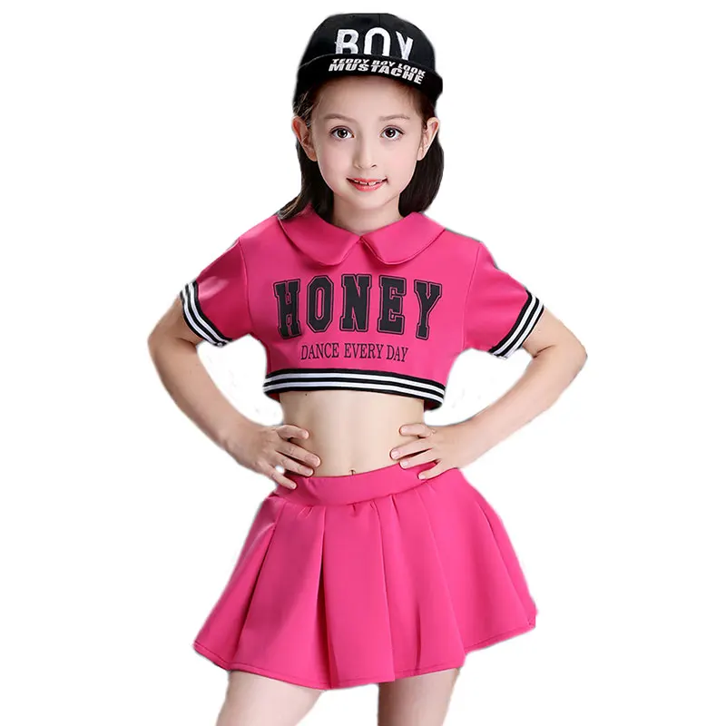 Children Competition Cheerleaders Girl School Cheer Team Uniforms Kids
