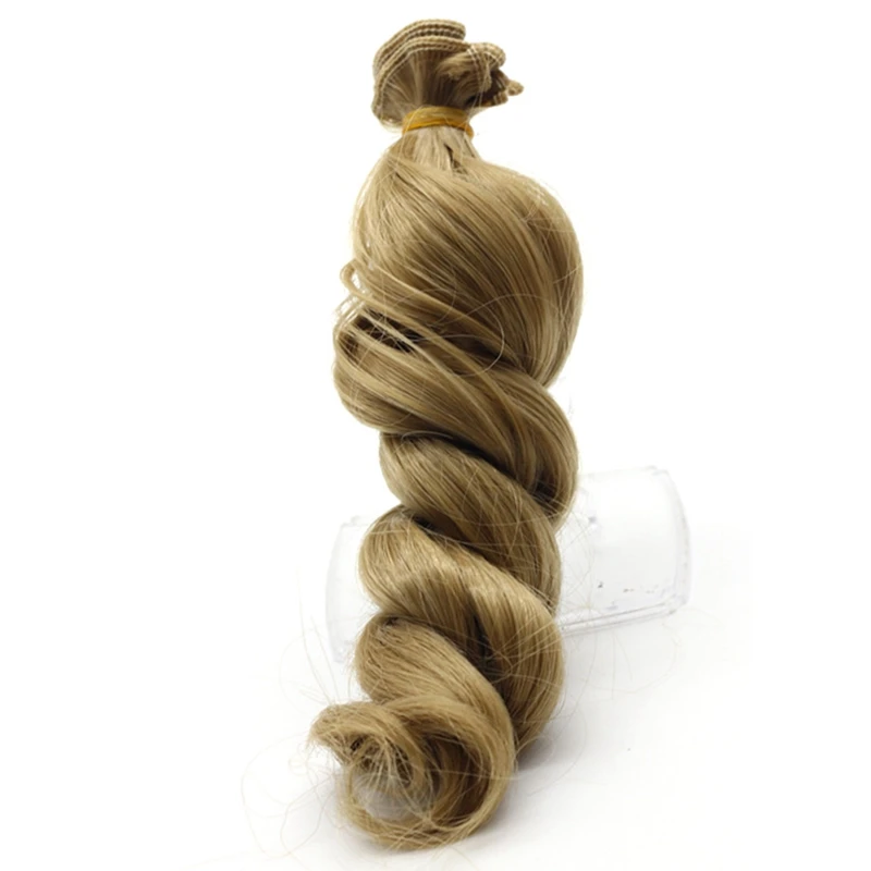 Diy Bjd парик аксессуары 1 шт 15*100 см кукла волос для 1/3 1/4 1/6 1/12 натуральный Цвет синтетического волокна вьющиеся кукольные волосы парик - Цвет: 4