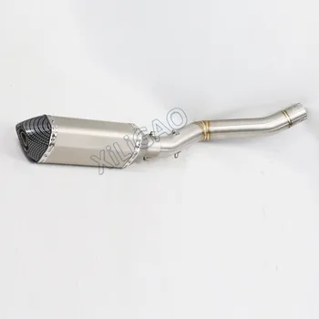 

TRK502 Full Front Exhaust System Motorcycle Slip-On Muffler Escape Middle Link Tube DB killer For Benelli TRK 502 BN008