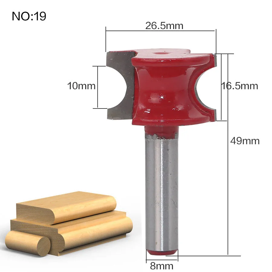 1 шт. 8 мм хвостовик древесины фрезы прямой концевой фрезы триммер очистки заподлицо отделка угловая круглая бухта коробка биты инструменты фрезерные Cutte - Длина режущей кромки: NO19