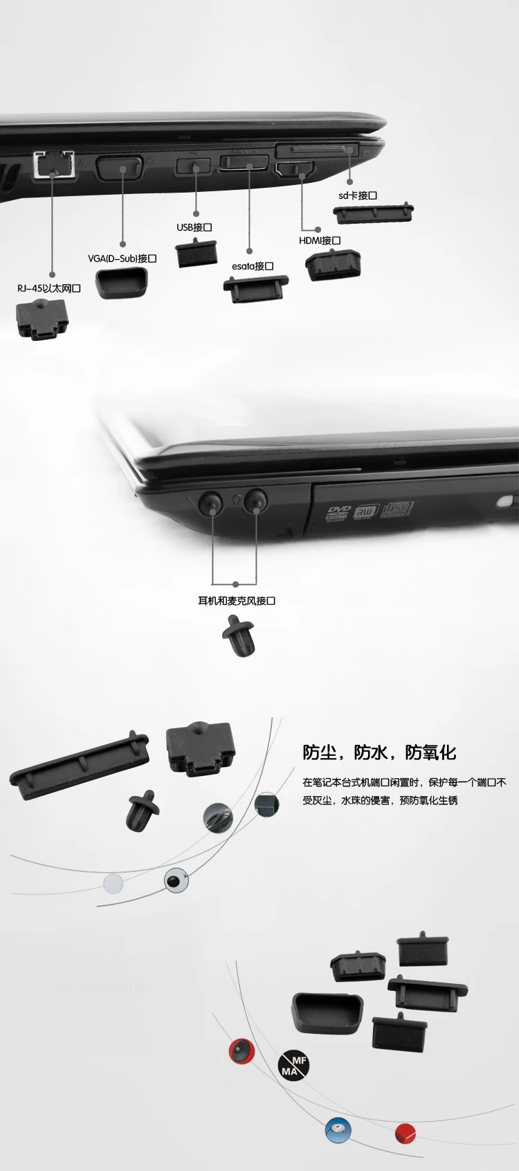 

Laptop Black Silicone plug port cover For New Lenovo Legion Y520 R720 Y720 Y530 Y730 Y7000 Y7000P