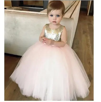 

Girls Pageant Formal Dresses 2017 Korean Sequins Gauze Bow Gowns Kids Birthday Party Dress Children's Luxury Dress Dancewear
