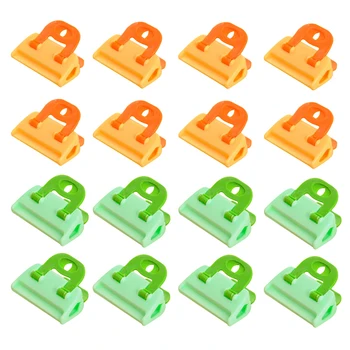 

OUNONA 16pcs Plastic Bag Clips Sealing Clips for Snack Opened and Leftover Food Sealer Clamps