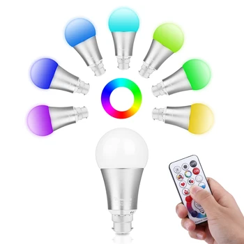 

110V 220V 85-265V B22 RGB LED bulb Colorful Magic LED Night Light Lamp Dimmable Stage Light /24key Remote Control