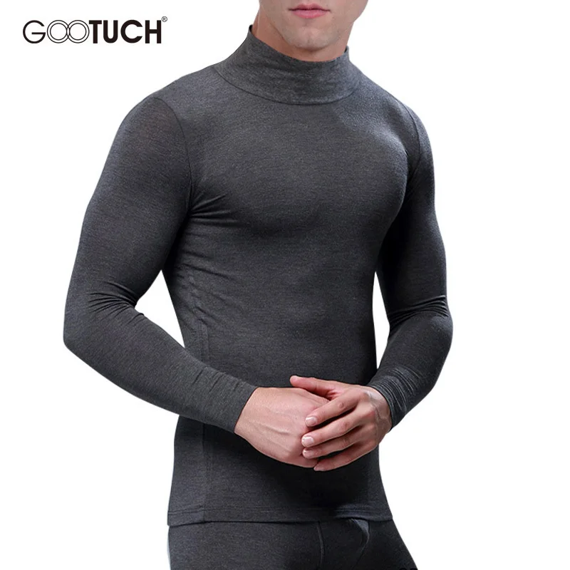 Mens Plus Size Thermal Long Johns Tops Comfortable Warm Men's Turtleneck Thermo Underwear Tops Breathable Thin Undershirt 5109