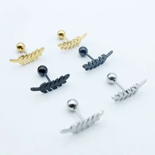 Fashion Leaves Earrings Stainless Steel Ear Piercing Earring Jewelry Cute Stud Earring For Women