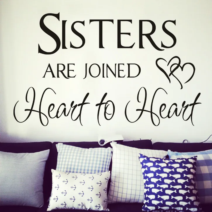 Download Sister Sign Sisters Are Joined Heart To Heart Art quote ...