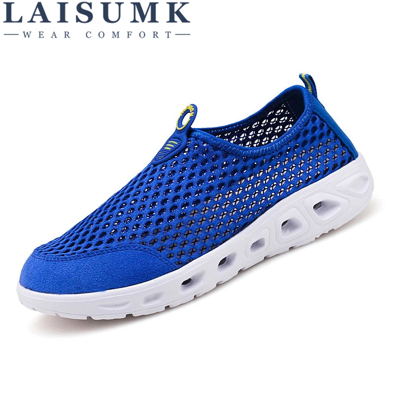 

LAISUMK Summer Breathable Mesh Men Shoes Lightweight Men Flats Fashion Casual Male Shoes Brand Designer Men Loafers