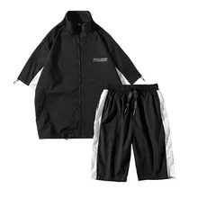 2019 New Fashion Casual Men Set Short Sleeves + Short Pants Suit Summer 2 piece Set Sportwear Hip Hop Coat Suit 2019 New Fashion Casual Men Set Short Sleeves + Short Pants Suit Summer 2 piece Set Sportwear Hip Hop Coat Suit