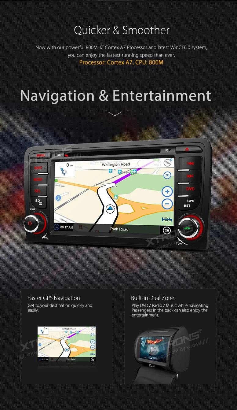 Flash Deal XTRONS 7 inch 2 DIN Car DVD Player GPS Navigation Radio Canbus USB SD for Audi A3 8P/A3 8P1 3-door Hatchback/S3 8P/RS3 Sportback 7