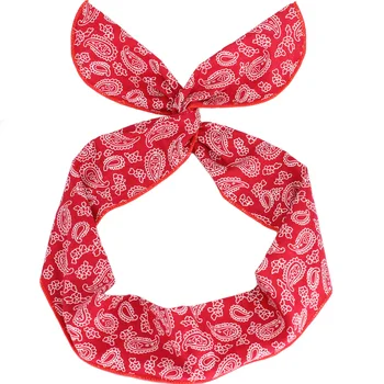 

Korean Hippie Nut Print Cotton Wire Headband Fashion Pinup Hair Accessories for Women and Girls