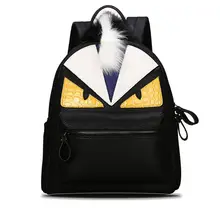 2017 personalidad de la moda mochilas hombres viajan mujeres mochila escolar mochilas escolares para adolescentes cuero Monster mochila F40-643