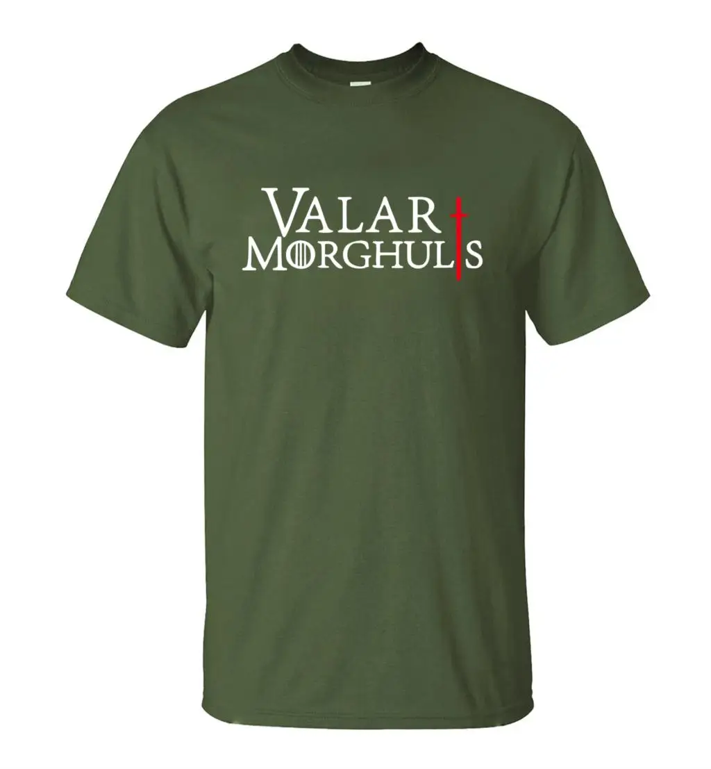 Горячая Распродажа, футболка с принтом "Игра престолов Валар моргулис", летняя модная повседневная мужская футболка с коротким рукавом и круглым вырезом, хлопок