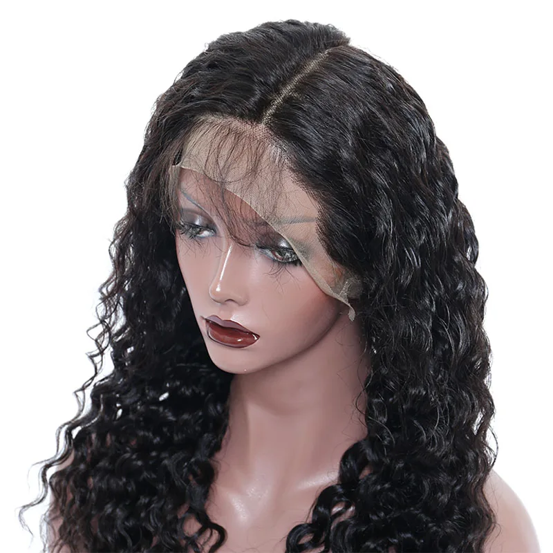 13X6-Curly-Human-Hair-Wig-Pre-Plucked-130-Density-Lace-Frontal-Brazilian-Natural-Black-Wigs-For