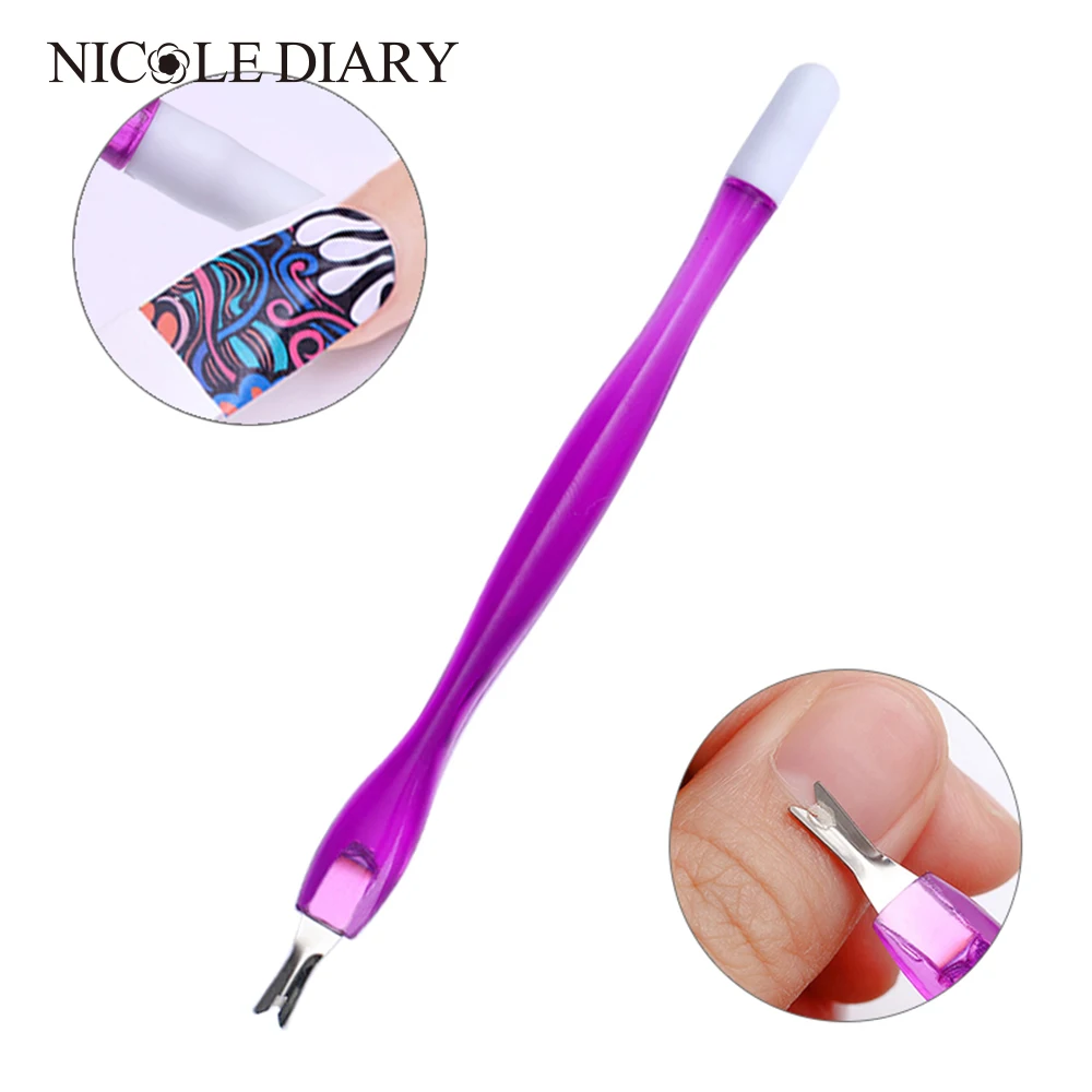 

Double-ended Dead Skin Trimmer Sticker Press Pen Fork Cuticle Remover Manicure Nail Art Tool