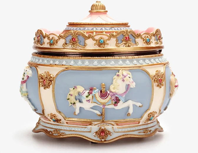

European Fashion Creative Sky City Carousel Music Box Personality Retro Birthday Gift Music Box Home Decoration Music Box Q279