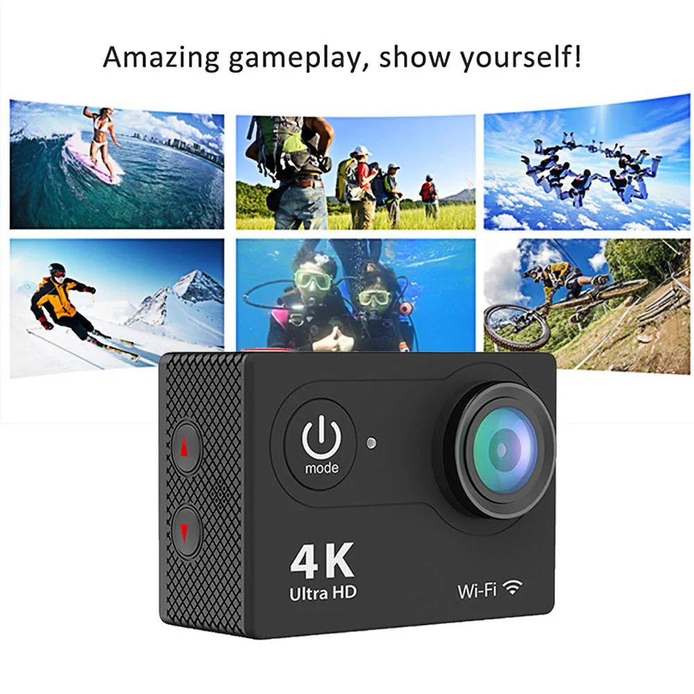 Gosear Wifi 4K Ultra HD 2 дюймовый экран 30 м водонепроницаемый экшн видео 170 градусов