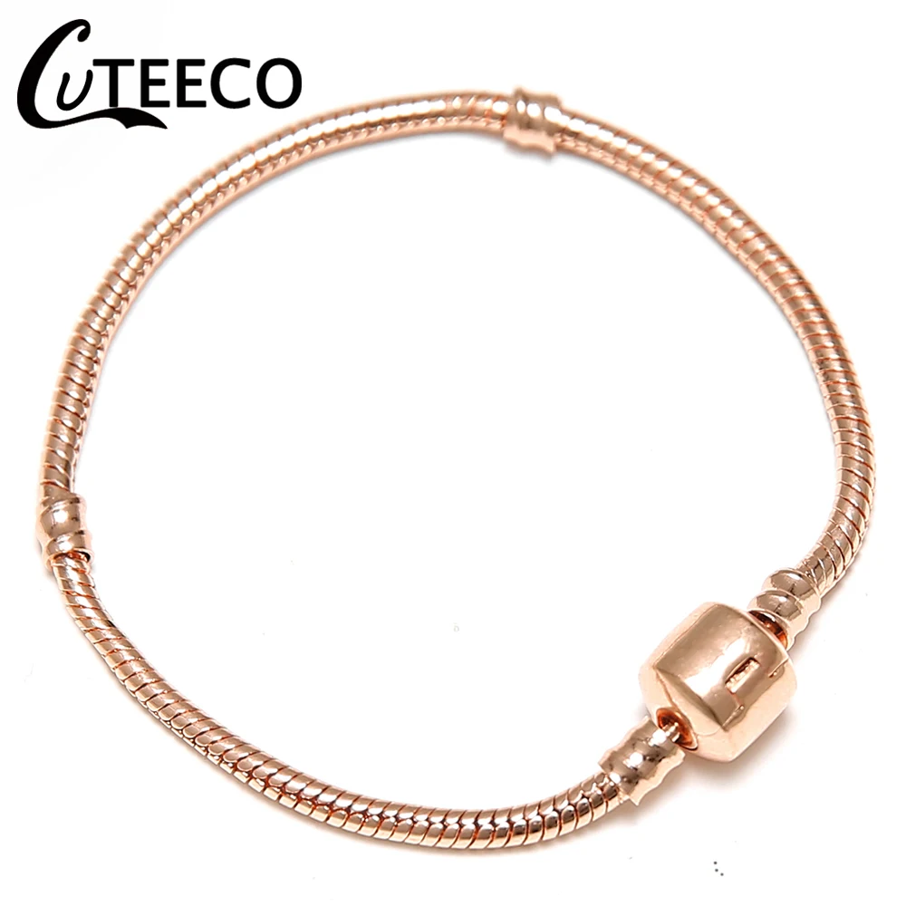 CUTEECO Wholesale Golden Snake Chain Charm Bracelet Fit Hot Sale European Style Brand Bracelets
