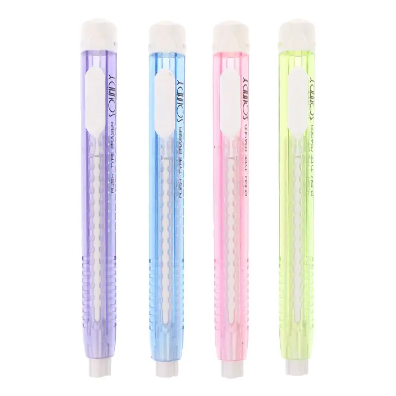 

Creative Mechanical Pen Shape Eraser Rubber Retractable Stationery School Supplies Student Kids Gift Toy
