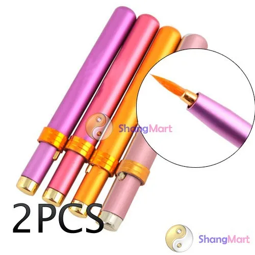 Free shipping 2 Pcs Portable Cosmetics Telescopic Lip Brush Brushes