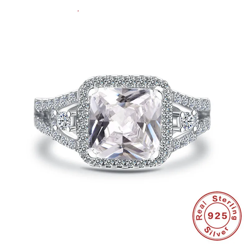 Ladies Fine Jewelry Rings For Women Rectangle Stone Ring Bijoux Femme