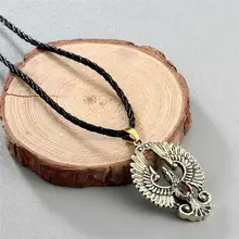 Crystal Classic Fine Jewelry Brand Phoenix Bird Pendant Necklace For Mens Women Animal Long Sweater Necklaces Red Stone
