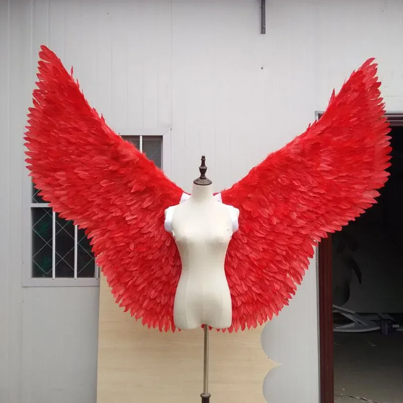 

Performance props carnival ruslana korshunova wings large wings red Angel Feather wings High quality nice large burgundy